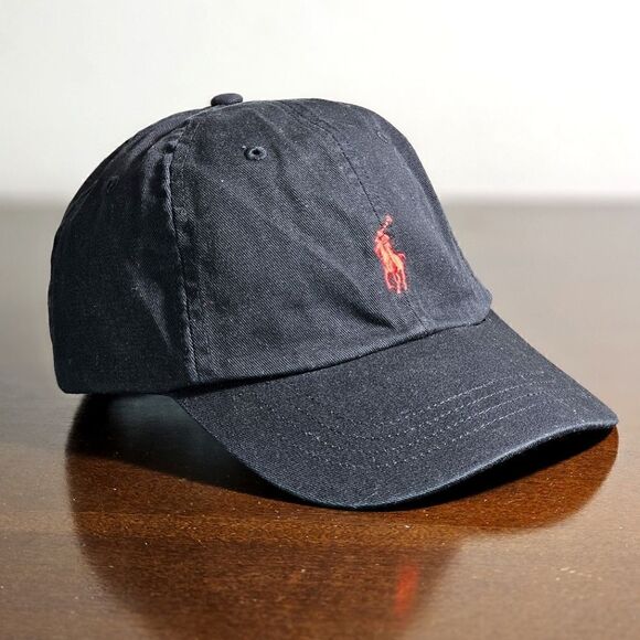 Polo Ralph Lauren Pony Logo Dad Hat Cap Black Red Masked Wolf Edition Cotton